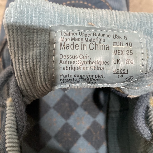 Blue Corduroy and Suede, Retro Style Air Walks Sneakers - Picture 6 of 7